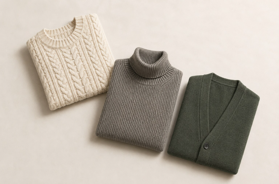 Premium textured-cotton crewneck in sage